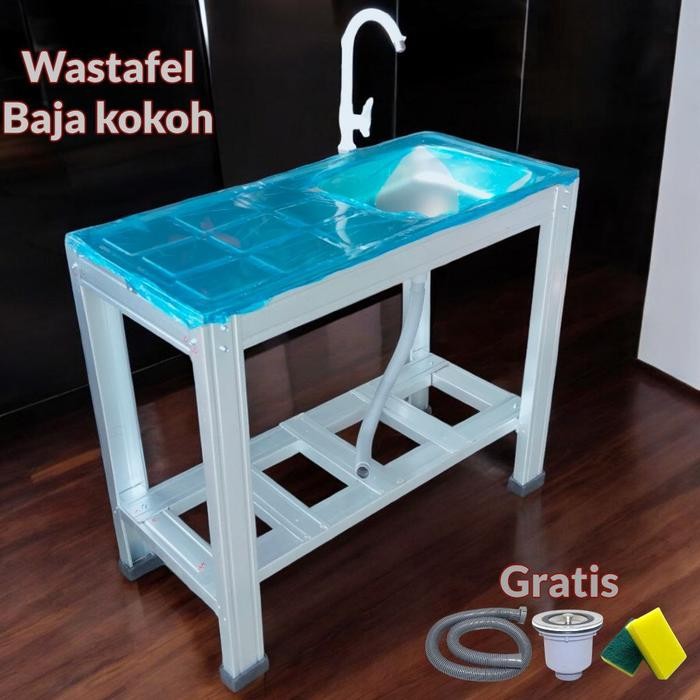 PROMO MENARIK Rak Wastafel Cuci Piring 75 CM Portable KOKOH KUAT, Kitchen sink Portable, Meja Cuci