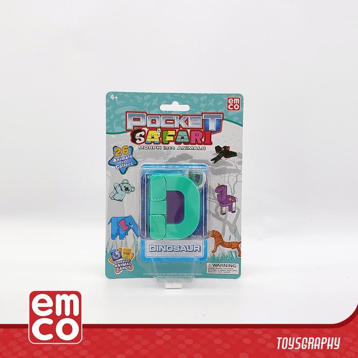 Stok Baru Emco Pocket Safari DINOSAUR Letter D Morphers Transformer Robot Animal