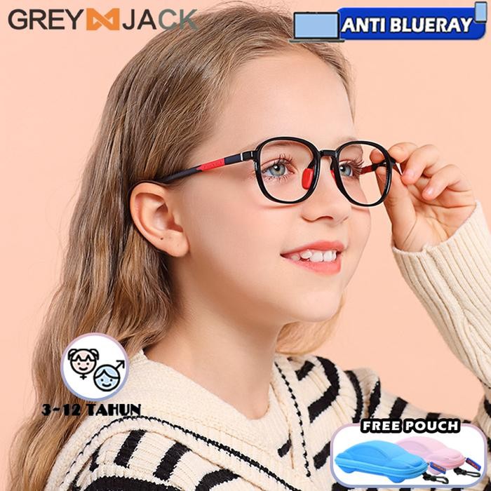 Grey Jack Kacamata Antiradiasi Blueray Anak Model Kotak Lentur 52901