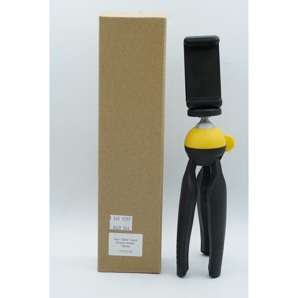 mini table tripod phone holder hp handphone stand - yellow [kualitas terbaik]