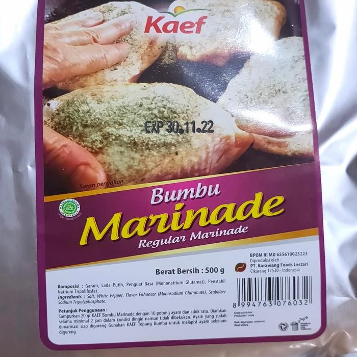 

Stok Baru Bumbu Marinasi ayam goreng, Reguler Marinade ,Kaef, Halal BPOM MD