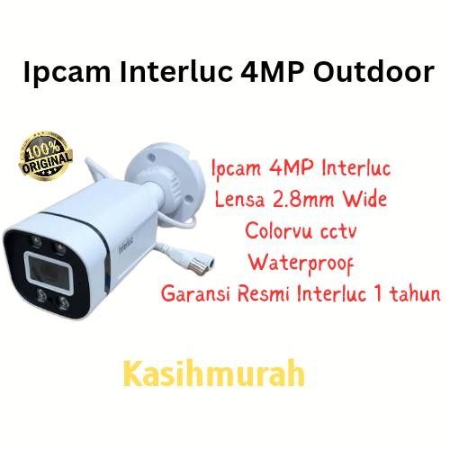 Ipcam Outdoor Colorvu 4MP Interluc - Cctv Ipcam Interluc 4MP Colorvu
