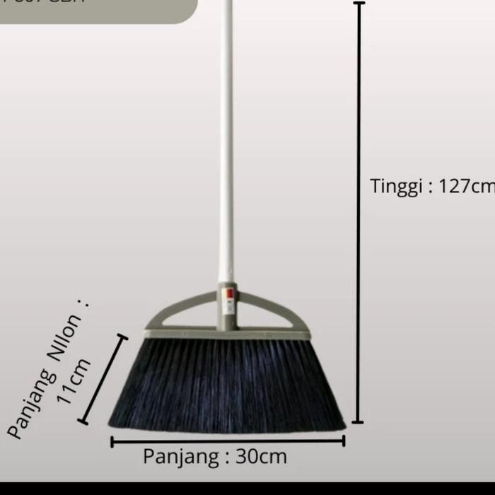 Sapu Plastik Nylon Nilon Abu-Abu Gagang Panjang Awet Kuat Tebal Premium Nagata Panjang 127Cm Lebar