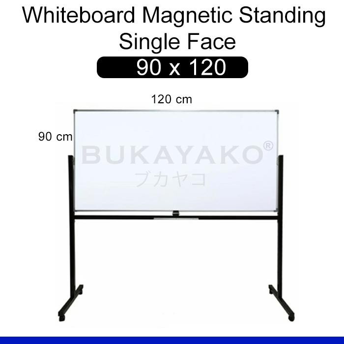 

Whiteboard Magnetic Single Face Standing Kaki 90 x 120