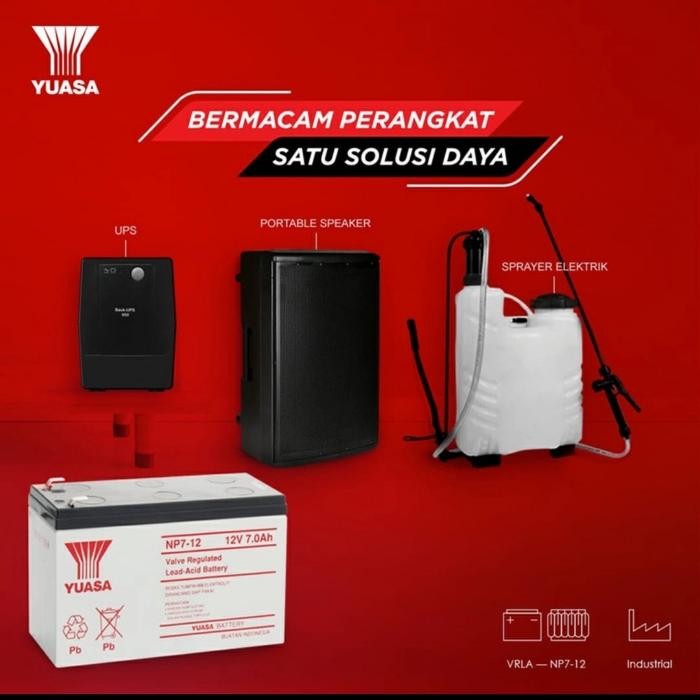 Laris Aki Battery Ups, Portable Speaker, Sprayer Elektrik Yuasa Np7-12 Terlariss 
