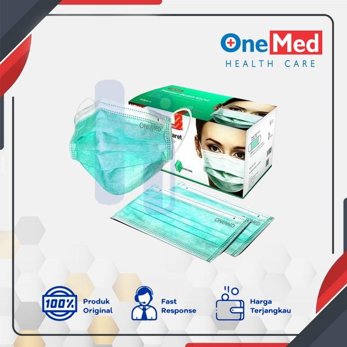 OJ Masker bedah karet Onemed / masker medis Onemed - Hijau