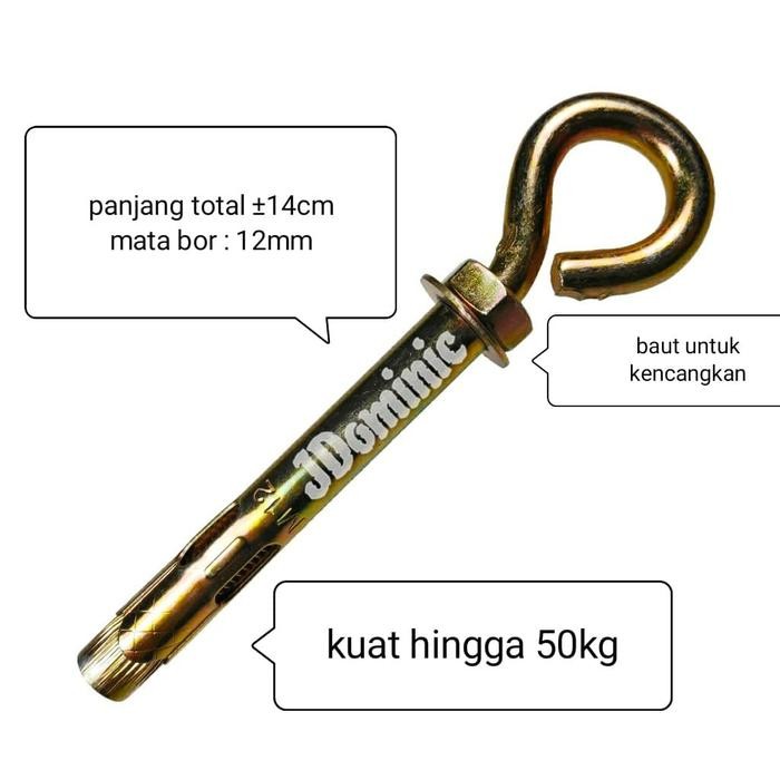 dynabolt gantung hook bolt baut dinabol toggle anchor eyebolt kait heavy duty besar gede