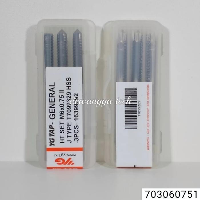 Hand tap YG1 M6x0.75 HT set m6 x 0.75 tap ulir halus m6