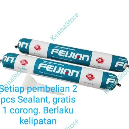 FEIJIAN LEM SEALANT SILICONE / SILIKON SOSIS NETRAL 600 ML WARNA COKLAT / BROWN