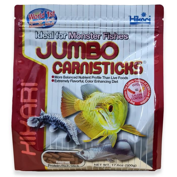 HIKARI JUMBO CARNISTICKS 182GR/500GR PAKAN PREMIUM IKAN PREDATOR BESAR, AROWANA, OSCAR, CHANNA