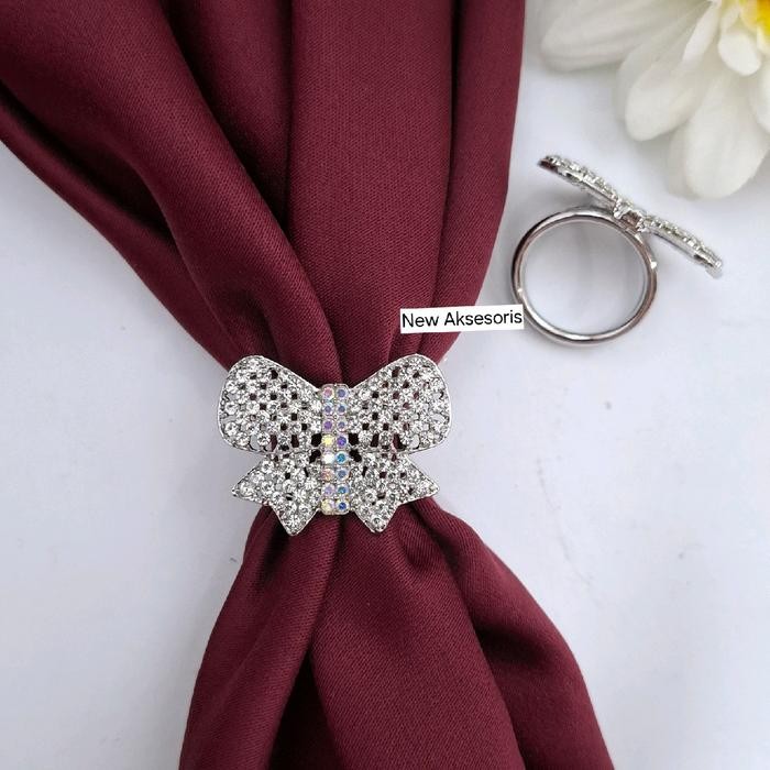 Bros Ring Cincin Jilbab Kerudung Segi Empat Fashion Hijab Muslim