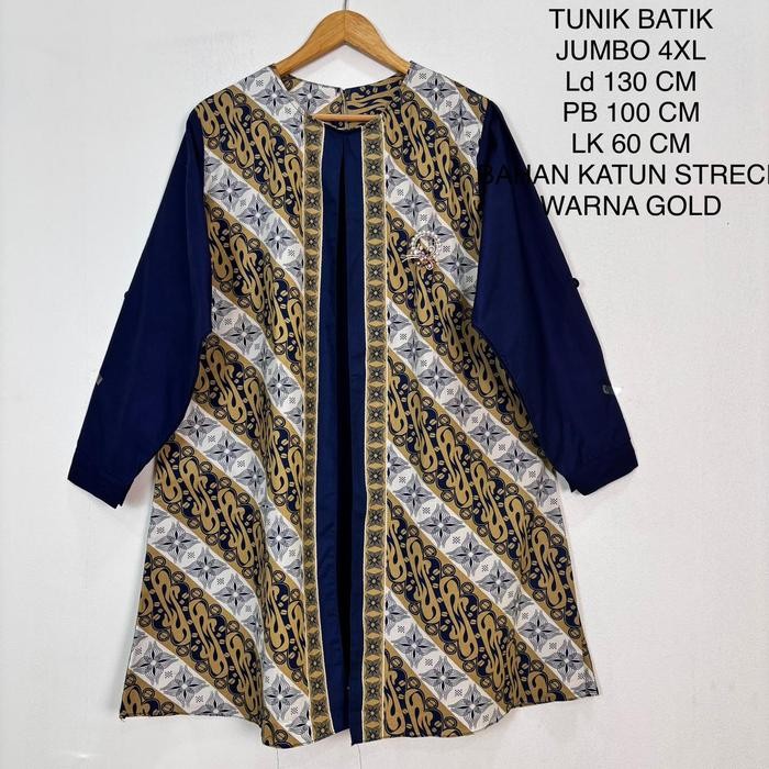 Tunik Batik Jumbo Ld 130 Cm Model Kekinian - Naila Tunik