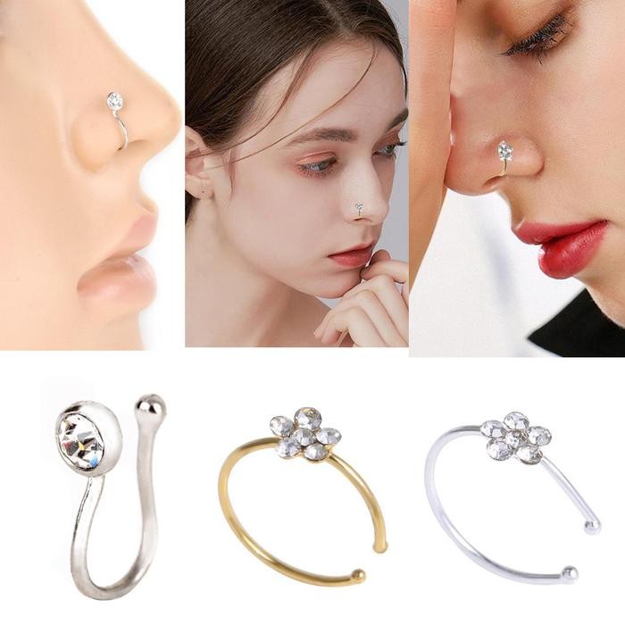 Anting Hidung Tanpa Tindik Anting Hidung Selip Aksesoris Perhiasan Earrings