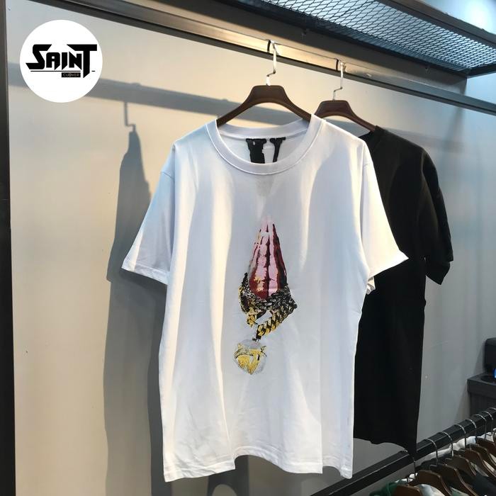 KAOS PRIA VLONE POP SMOKE PRINTED LOGO PM V-T18 best seller