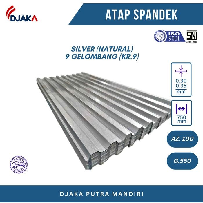___] Atap Spandek Silver 9 Gelombang