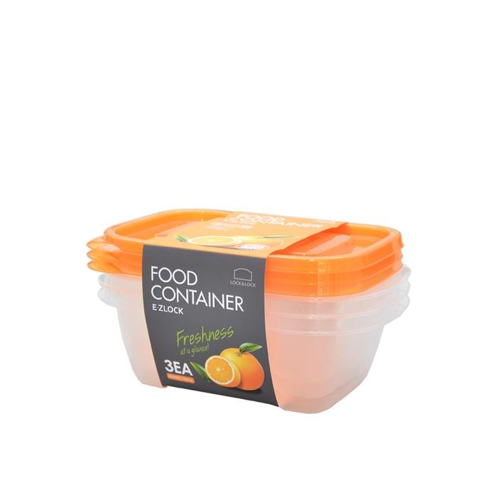 Locknlock EZ Lock 520ML/3pcs HLE120S Food Container Jeruk