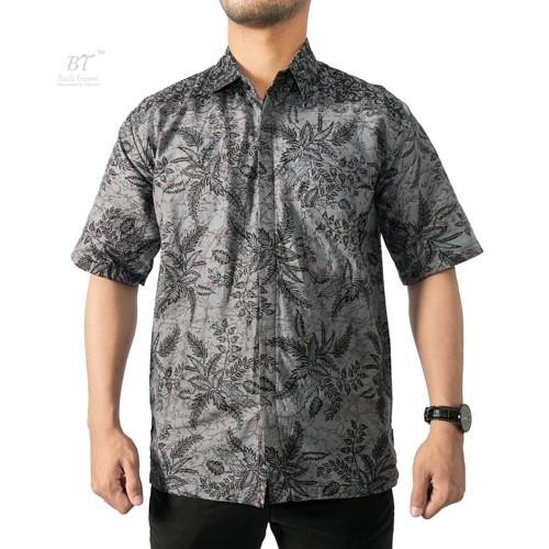 ASLI Hem Batik Murah Batik Pria Kemeja Lengan Pendek Atasan Pria Batik Seragaman Motif Bunga