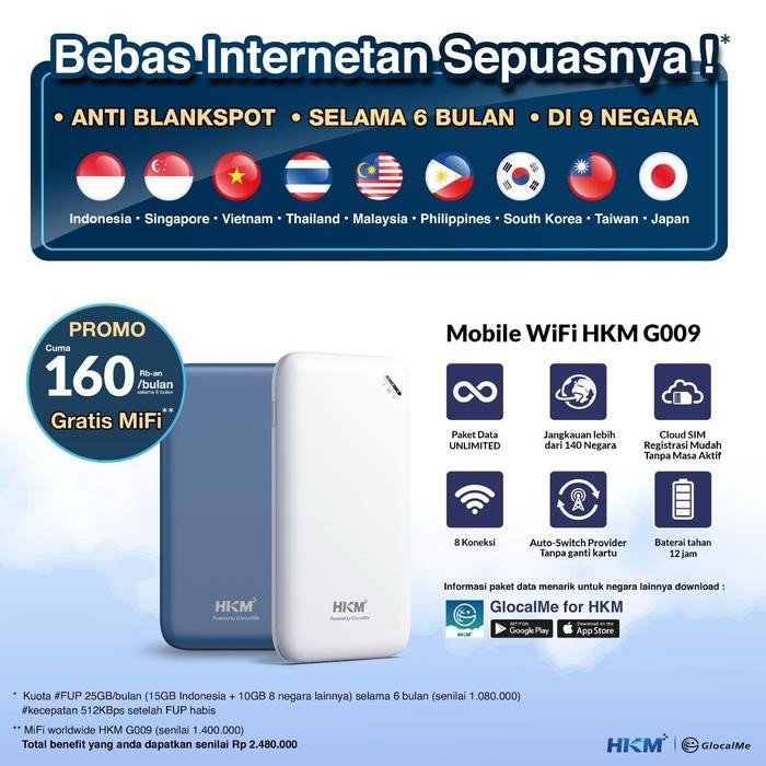 HKM G009 GlocalMe Worldwide Portable modem Wifi