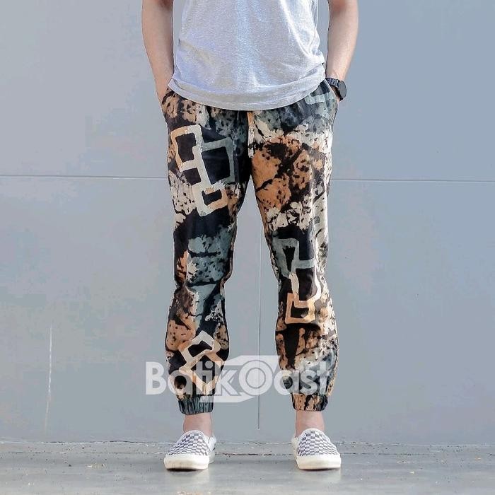 READY CELANA JOGER BATIK ABSTRAK KEKINIAN KODE BJ 04 Pria Motif Panjang Katun Dewasa Wanita G00D