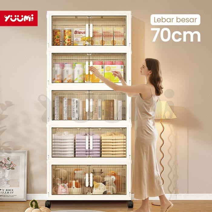 YuumiLemari Plastik Susun, Panjang 70 Cm, Cocok Untuk Menyimpan Pakaian, Snack, Mainan Dan Berbagai
