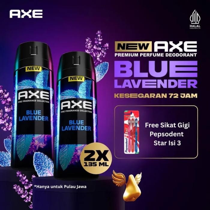 ZiZa- [Free Pepsodent 5 Star Mp3] Buy 2 Axe Spray Blue Lavender 135Ml