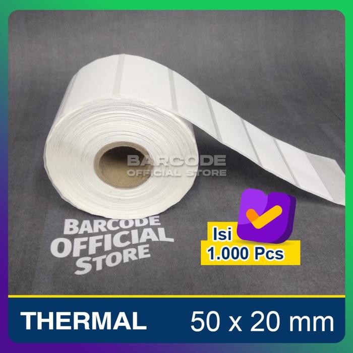 xfvt- Label Stiker Termal 50X20Mm / 50 X 20 / 50X20 Mm 1 Line(1Slop)