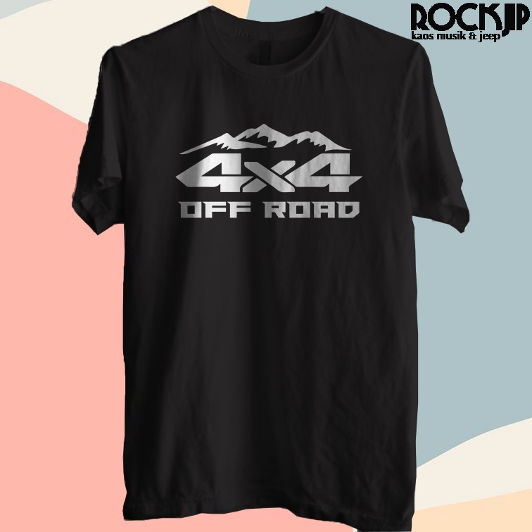 Jual Kaos Baju Distro Pria Wanita 4x4 Offroad Hitam