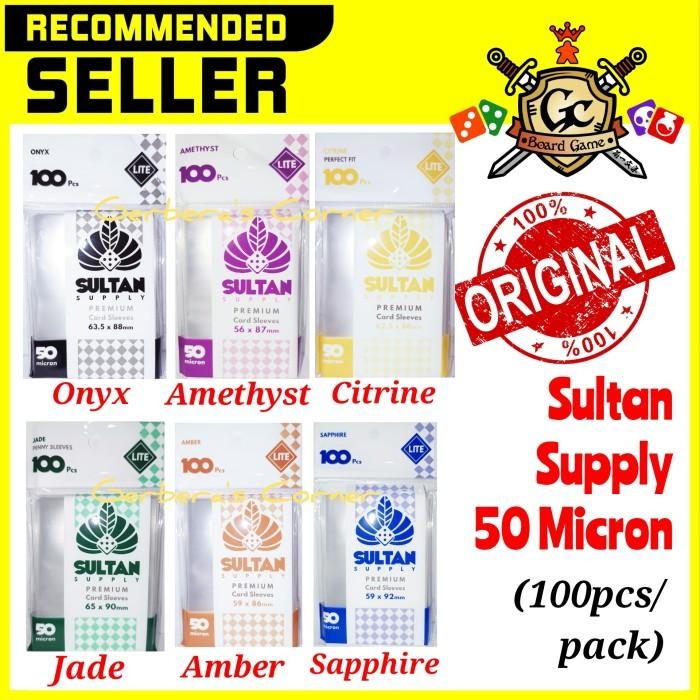 b3sm- Sultan Supply Card Sleeve Lite 50 Micron Amethyst Onyx Amber Sapphire
