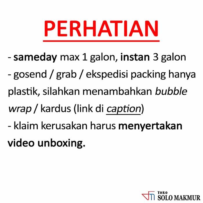 fcvvi- Galon Kosong Asli 19 Liter (Aqua Vit Pristine Cleo)
