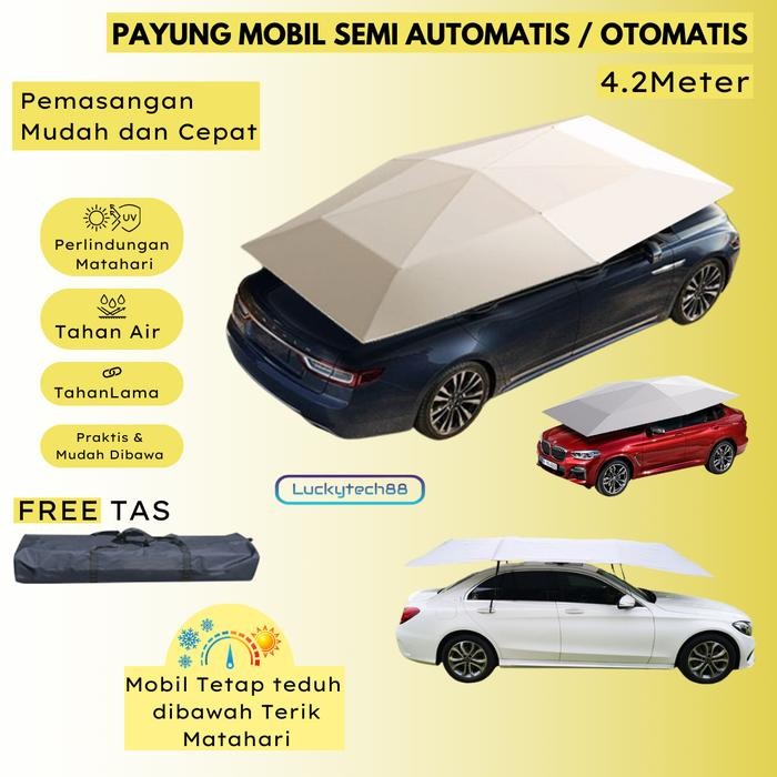 Payung Mobil Portable 4.2M Payung Mobil Otomatis Payung Mobil Protektor Payung Mobil Semi Otomatis