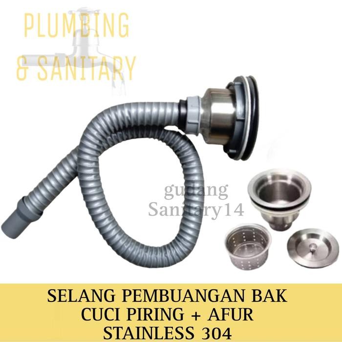 selang afur stainless 304 pembuangan bak cuci piring selang bcp afur