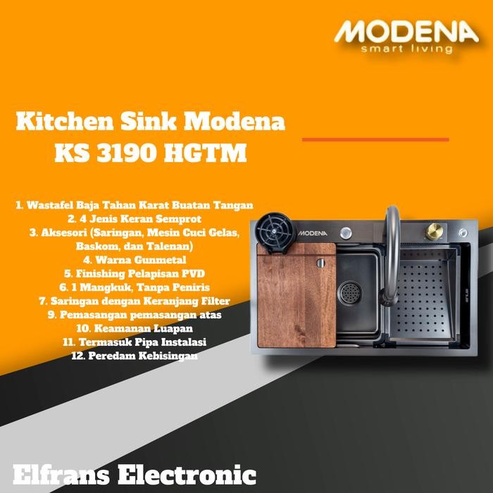 Modena Multifungsional Kitchen Sink KS 3190 HTGM Modena Ks3190Htgm