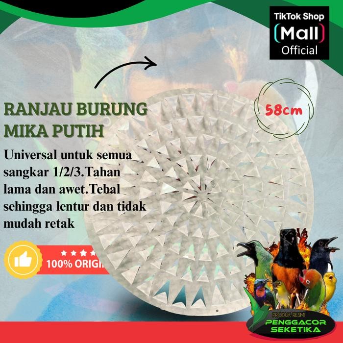 TERMURAH Mika putih Jebakan ranjau Burung Universal Kaet Ranjau Cucuk Anti Turun Murai Batu Kacer