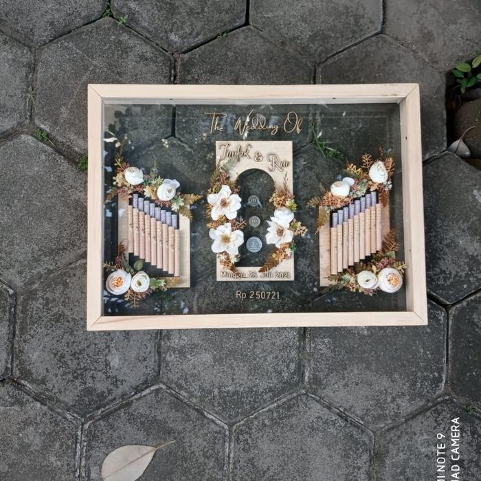 MAHAR RUSTIC MAHAR PERNIKAHAN BUNGA KERING TRANSPARAN DOBEL AKRILIK