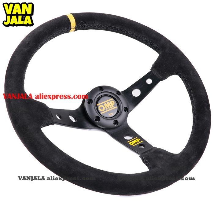 14inch/350mm Deep Dish Suede Leather Racing Sport Steering Wheel fit for MOMO NRG SPARCO HKB Boss
