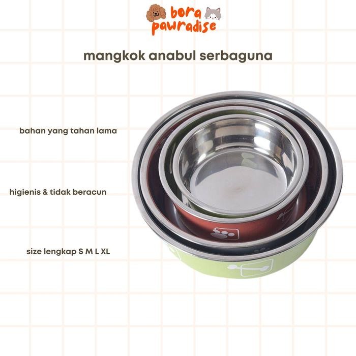 Tempat Makan Anjing Stainless / Tempat Makan Kucing Stainless / Pet Bowl / Mangkok Makan Anjing /