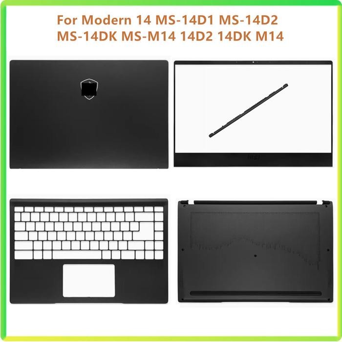 Casing Laptop New LCD Back Bezel Front Frame Top Case Palmrest Upper Bottom Cover Case For MSI Moder