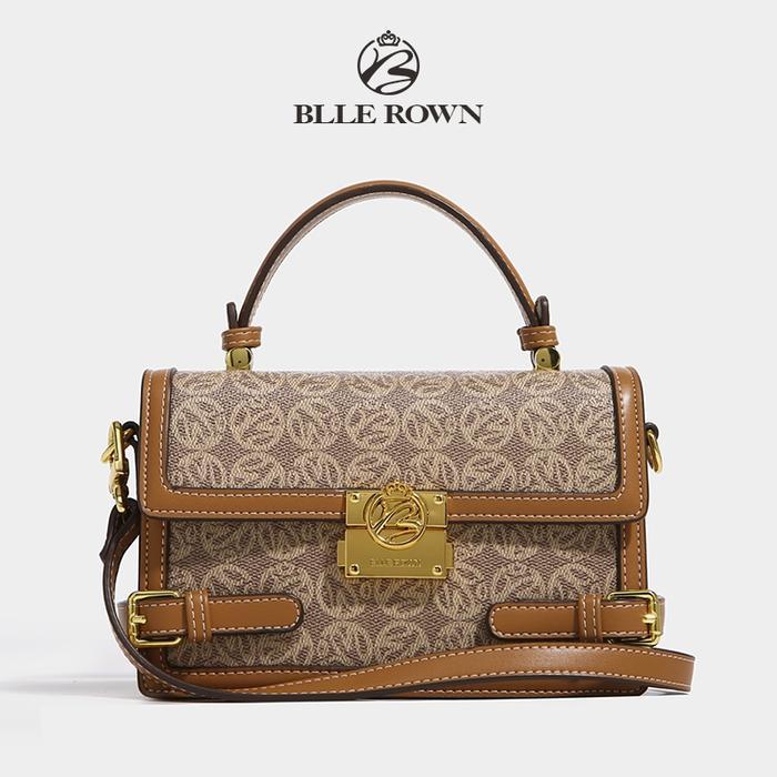 BLLE ROWN Selempang Tas Selempang Wanita Kulit PU Model BR5000 Warna Coklat Ukuran 20.5x14x7 cm Sele