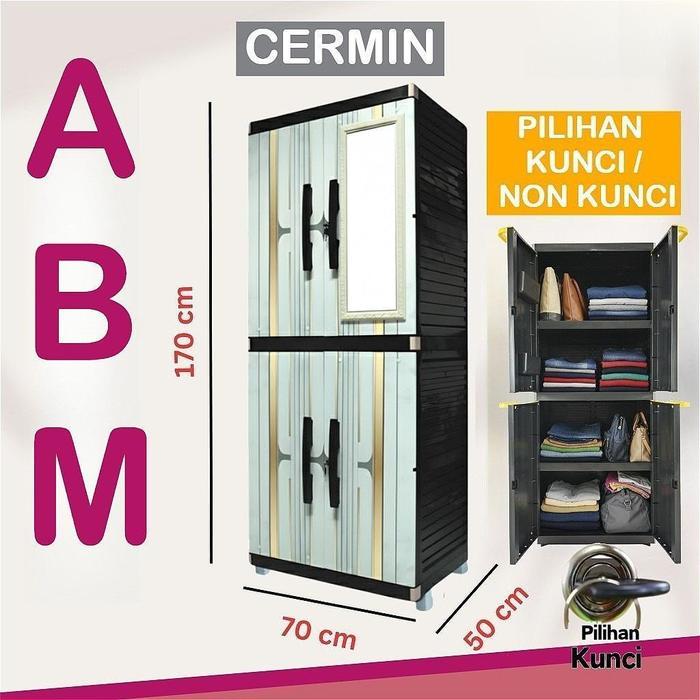 MIKE ORLANDO STANDAR Pintu Sticker Motif Marmer Lemari Pakaian Plastik Susun Cermin - ABM KACA, TIDA