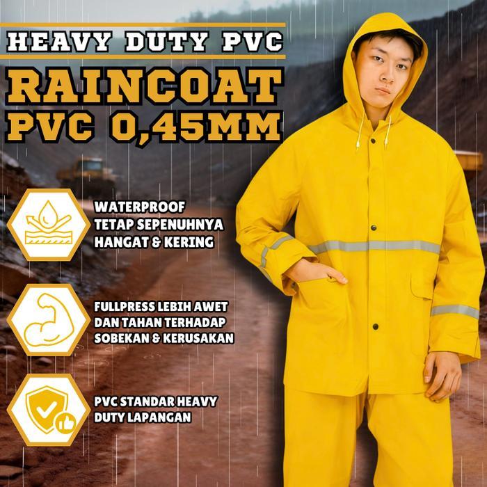 Jas Hujan Aether AE 888 Premium PVC Setelan Celana Jaket Waterproof Reflektif Scotch Light