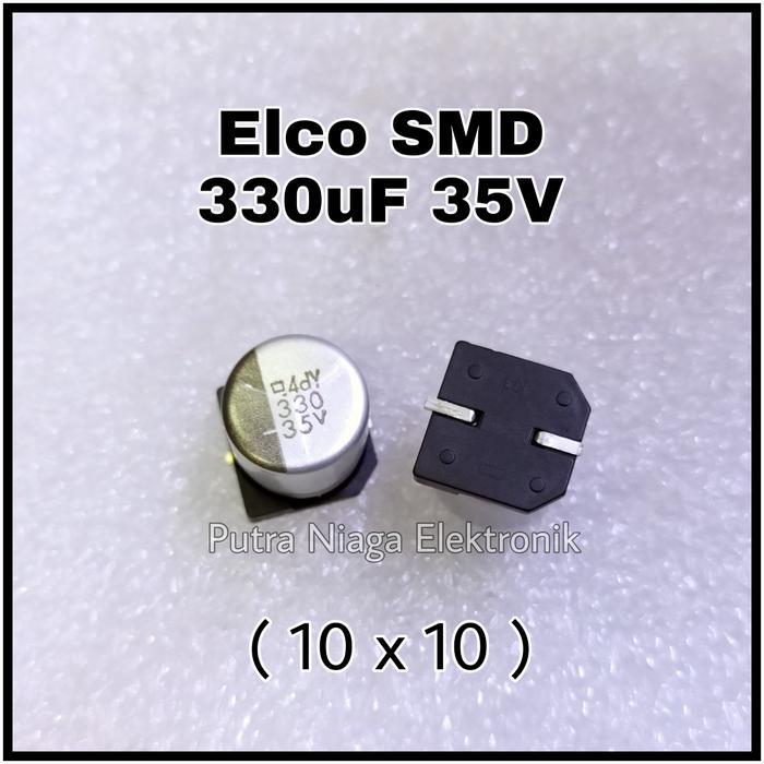 ELCO SMD 330UF 35V ALUMUNIUM 330 UF KAPASITOR 337 35 VOLT