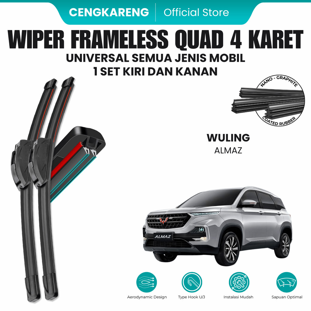 Wiper Wuling Almaz Quad Kaca Depan Mobil