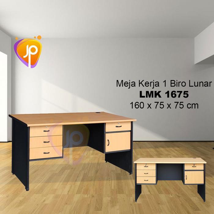 Meja Kantor LMK 1675/ Meja tulis kantor 1 Biro lunar/ Meja Kerja Besar - Laci
