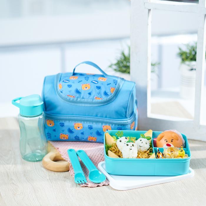 [] [BTS] Smiley Lunch Box Set of 4 Pcs (Tempat Bekal / Kotak Makan dengan Sekat - Back To School) - 