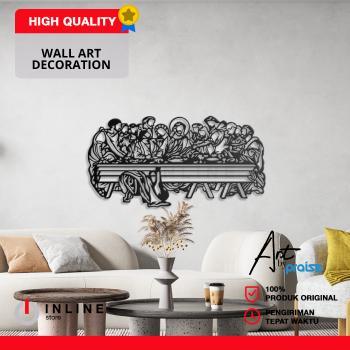 Perjamuan Terakhir Hiasan Dinding Ruang Tamu Metal WallArt Last Supper - Gold