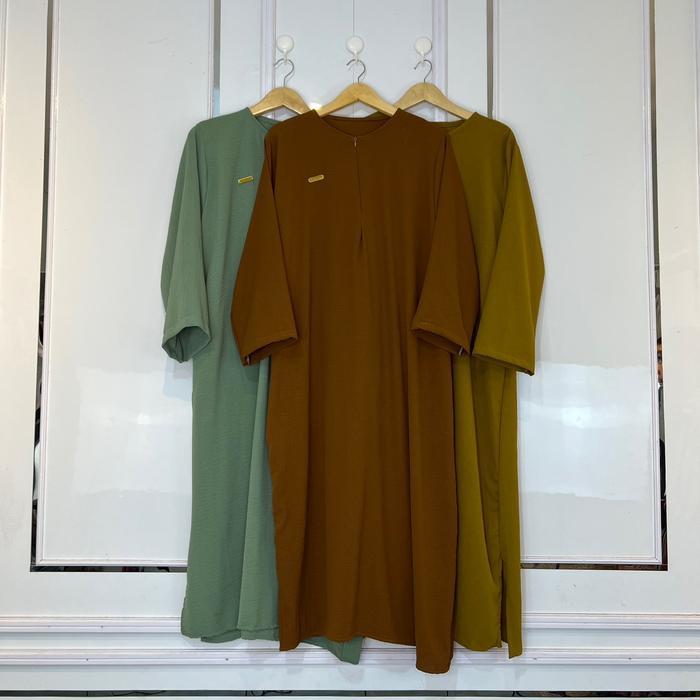 GAMIS LONG DAILY SEMI ABAYA LONG DRESS TANGAN PANJANG CRINKLE AIRFLOW ELEGANT CASUAL