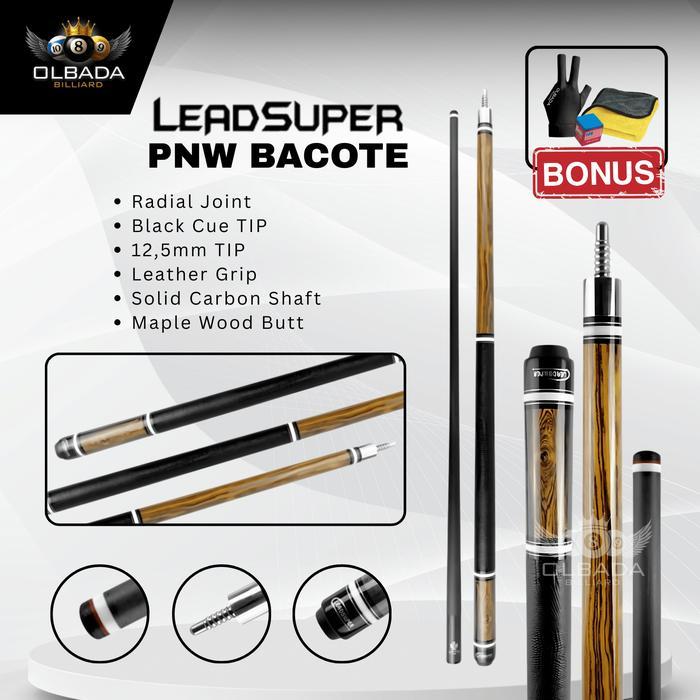 LEADSUPER PNW Stik Billiard Carbon / Stik Bola Billiard / Stick Billiard Ball