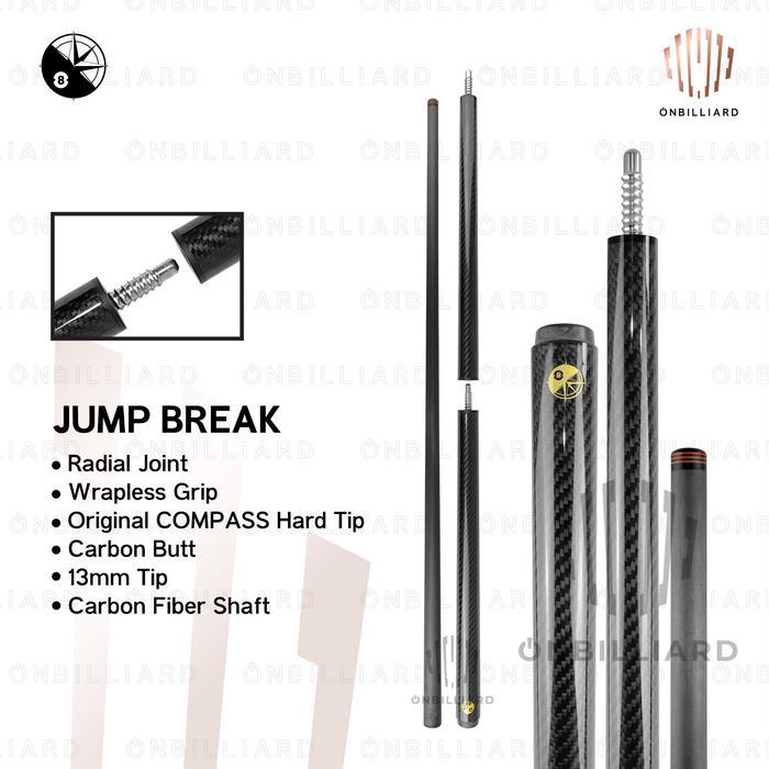 COMPAS Jump Break Carbon Fiber Cue Stick Billiard JumpBreak Cues