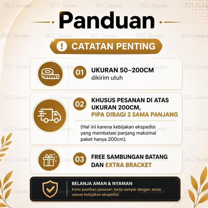 Promo Dowa Garden Batang Tiang Besi Gorden Model Princess Batik Full Set Lengkap Tinggal Pasang