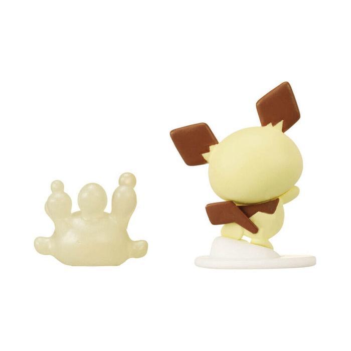 Takara Tomy Set Pokepeace Minifigure Pichu Milcery - Kuning Original